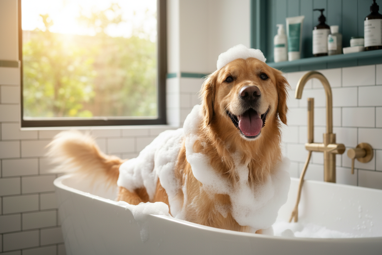 Happy Dog Bath Lifestyle