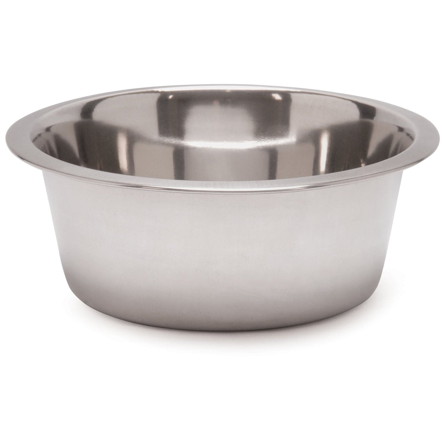 Jeffers stainless steel pet food and water bowl, round with polished interior