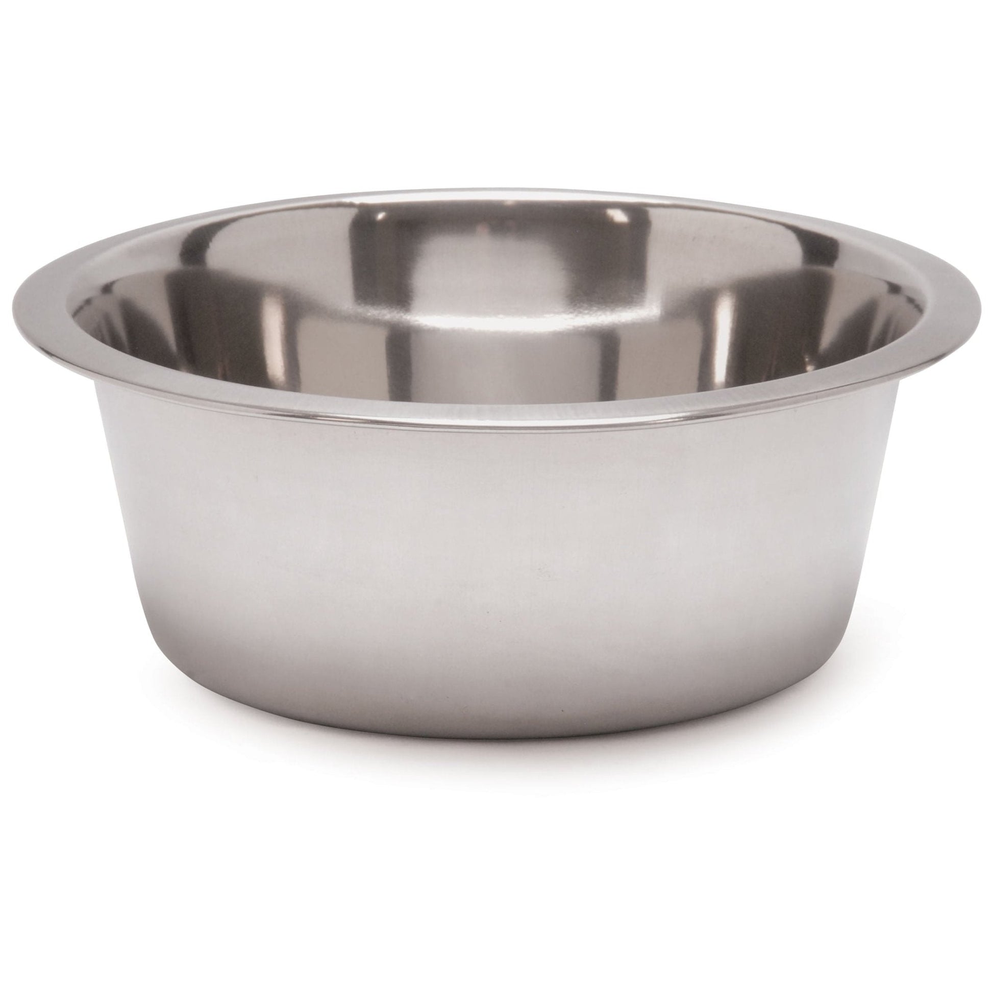 Jeffers stainless steel pet food and water bowl, round with polished interior