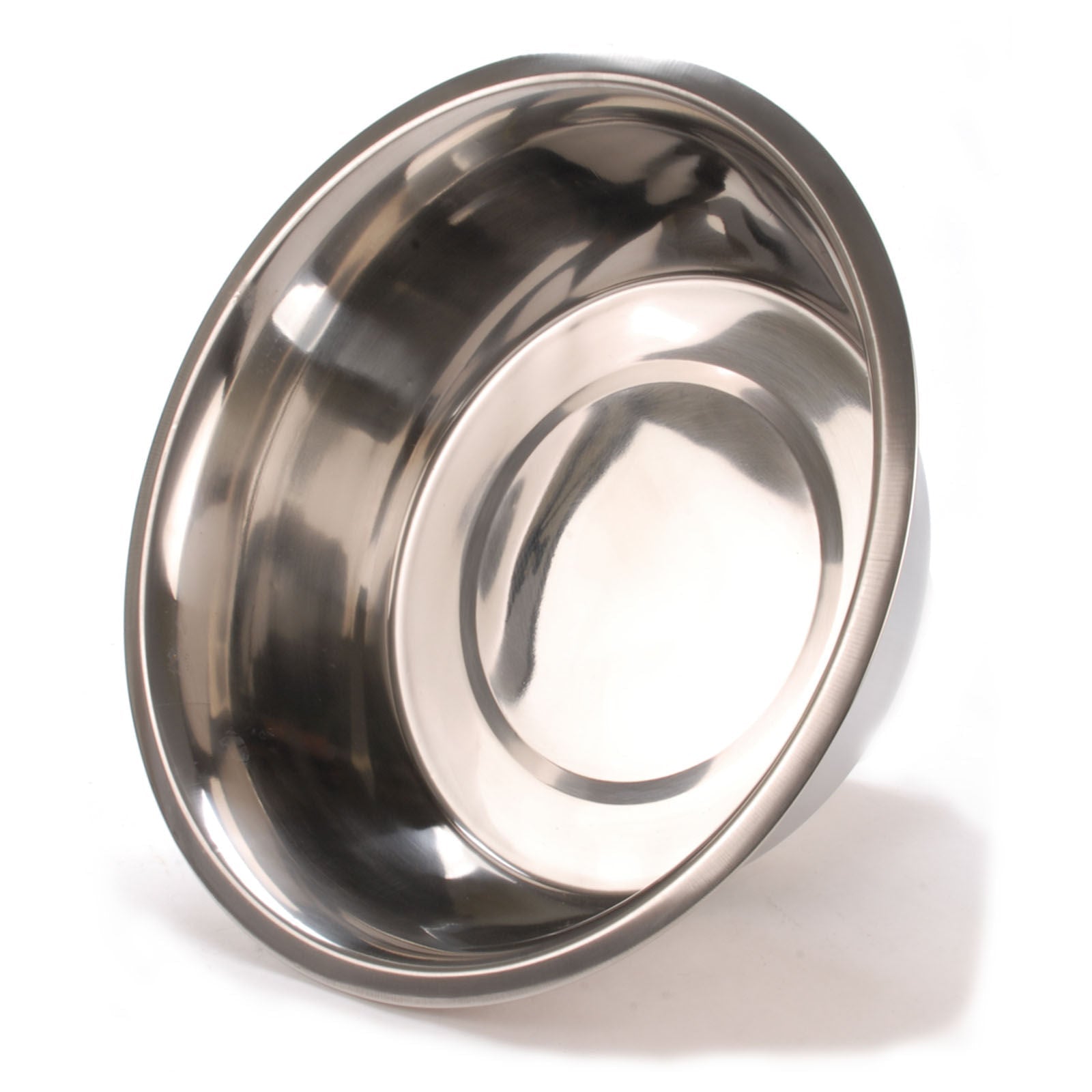 Jeffers stainless steel pet food and water bowl, underside/base view