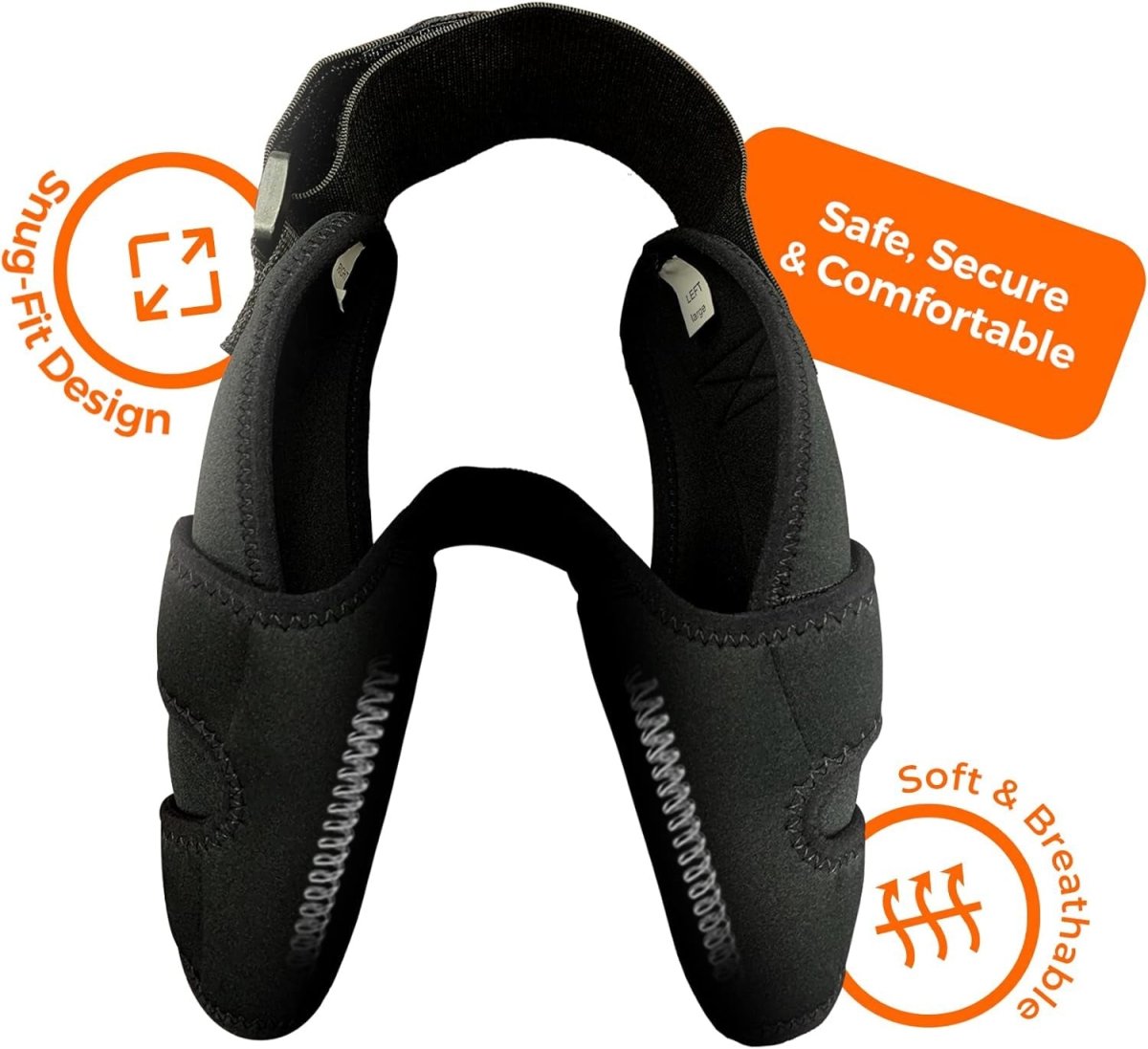 NeoAlly black elbow brace with shoulder straps and cushioned sleeve for spring inserts